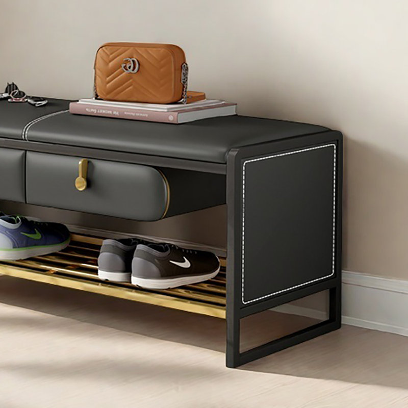 Banc de rangement pour tabouret 47,2 po, Gris