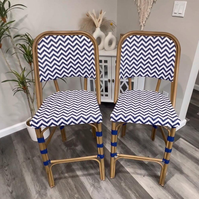 Tabouret de bar 42,13 po Frates, Bleu foncé