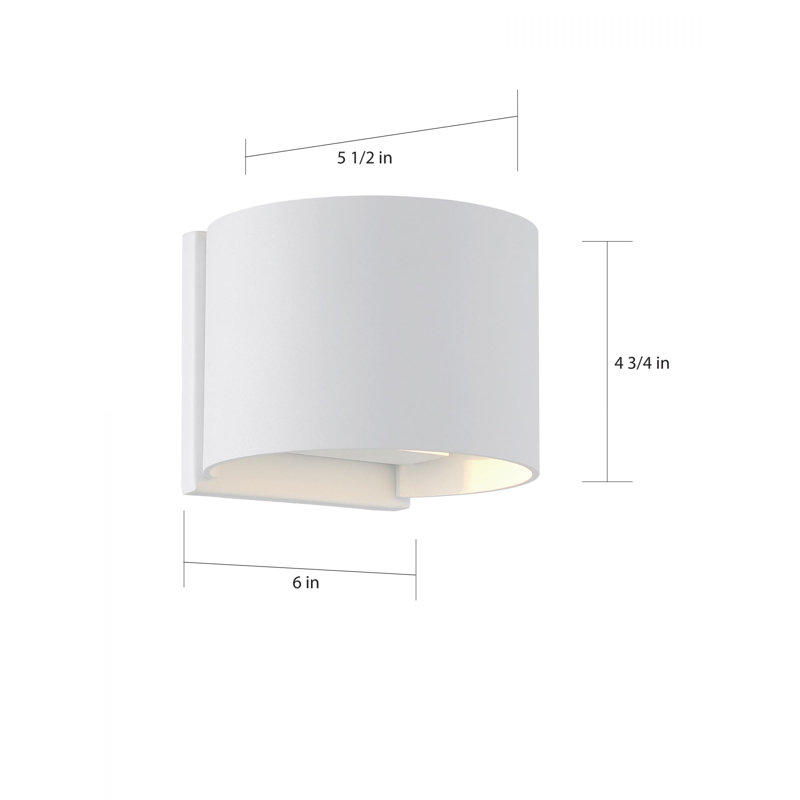 Cawanda Aluminum LED Wall Light, White
