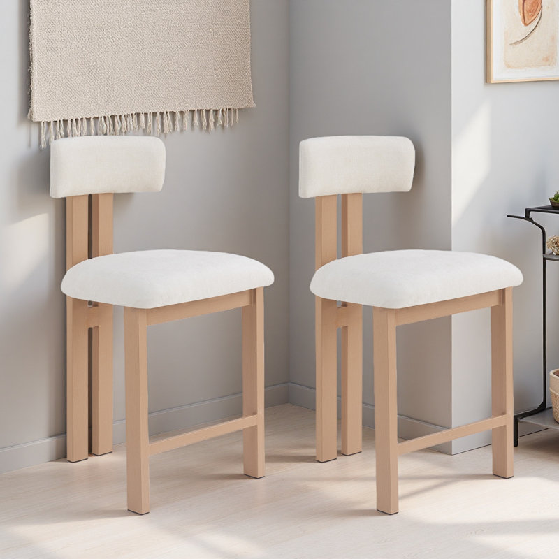 Tabourets ronds élégants de 26,5 po avec dossier bas - siège rembourré confortable et structure en métal pour la cuisine