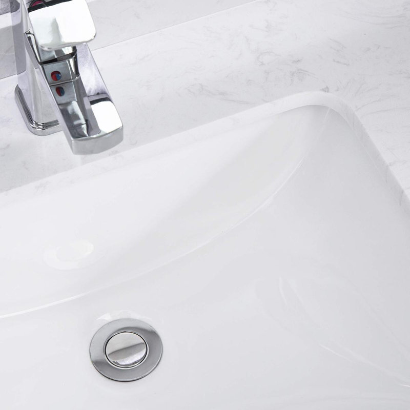 Rectangular Undermount Bathroom Sink With Overflow