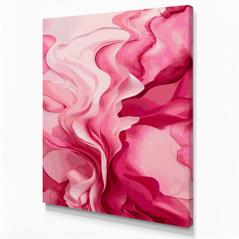 Aquarelle abstraite, art mural sur toile rose 42, H 11 po x l 14 po
