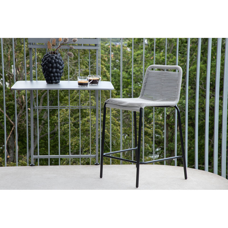 Jaquelline Steel Outdoor 61cm Counter Stool, Light Grey
