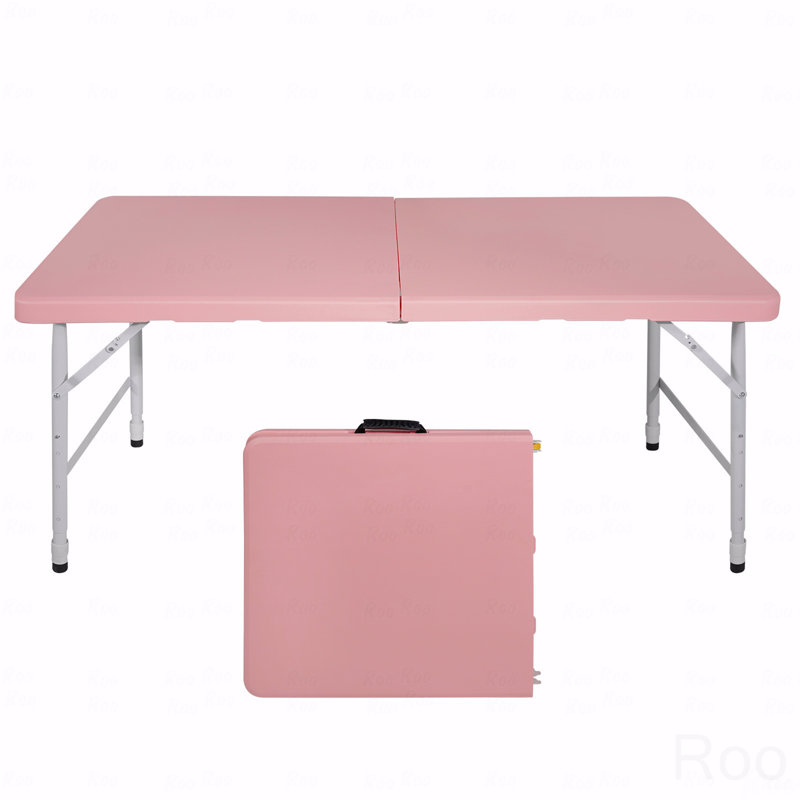 Portable Folding Patio Table, Indoor And Outdoor Use, Maximum Weight 135Kg, For Camping, Pink