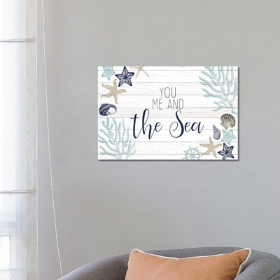 You Me And The Sea by Kimberly Allen - Wrapped Canvas Print