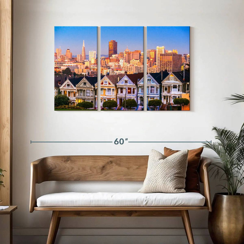 Sebbie Alamo Square Painted Ladies, 28" H x 45" W