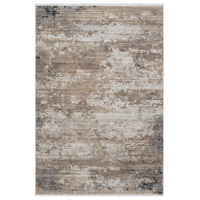Gints Collection Cream Abstract Area Rug