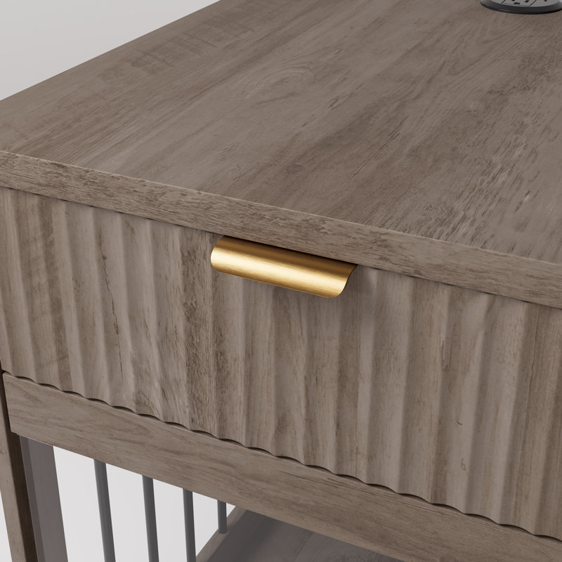 Table de bout pour chien avec station de charge et tiroir de rangement, table d'appoint moderne pour chenil, maisonnette d'intérieur pour petits et moyens chiens