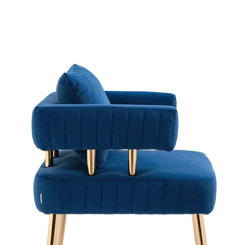 Izayah Upholstered Accent Chair, Blue Polyester