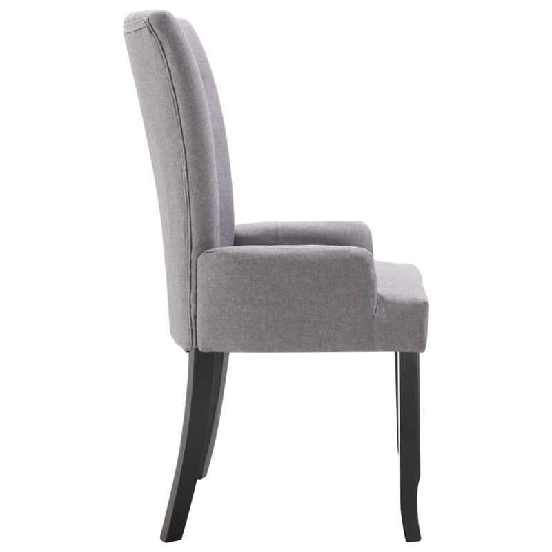 Beverle Dining Chair with Armrests Fabric, 1, Light Gray