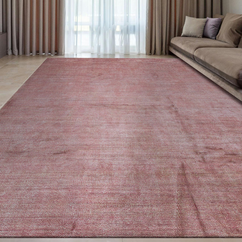 Wool Area Rug in Light Red