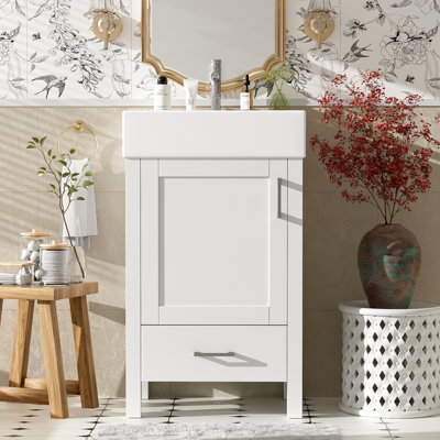Meuble-lavabo moderne 20,28 po avec lavabo en céramique