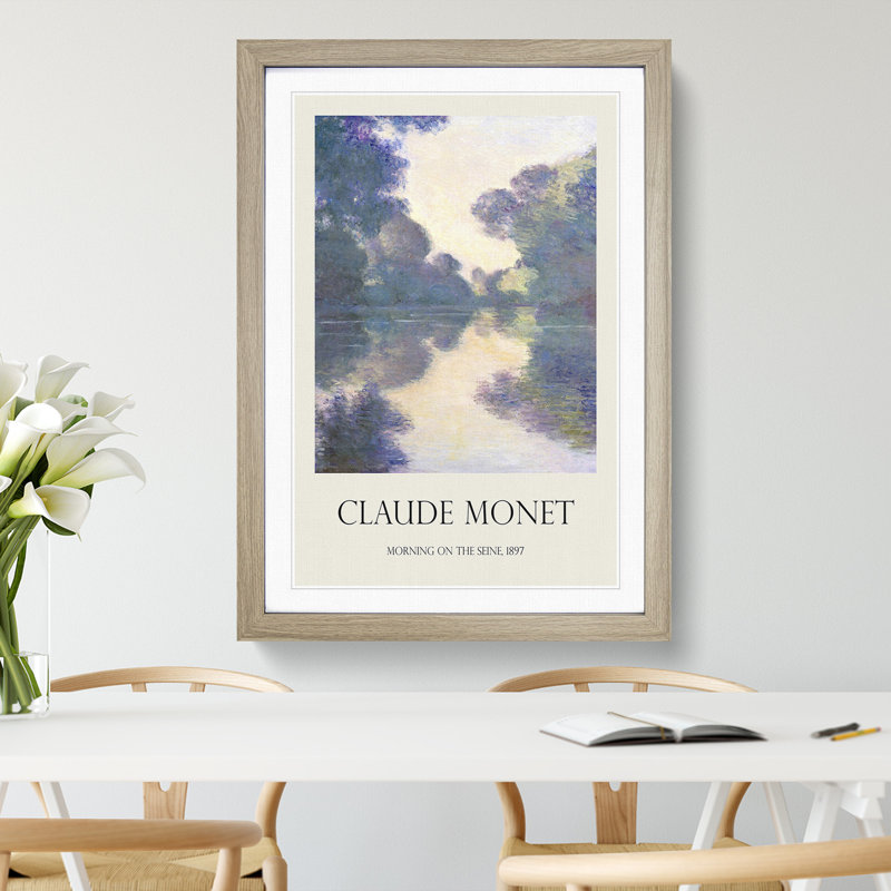 Morning on the Seine by Claude Monet - Picture Frame Painting, 48cm H x 36cm W x 2cm D