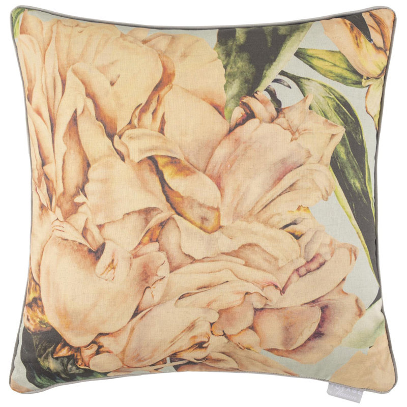 Parcevall Lavender Floral Piped Cushion, Orange, 55cm x 55cm
