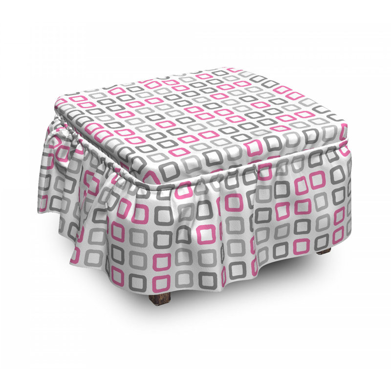 Ensemble de housse pour repose-pieds à coussins carrés 2 pièces geometry square cadre