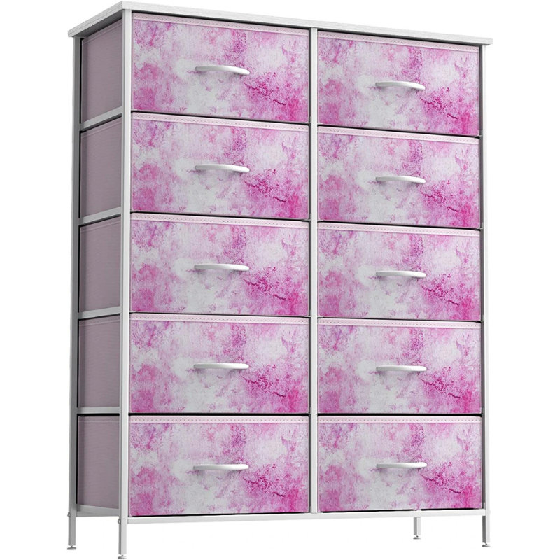 Commode à 10 tiroirs Sorbus Kids, Rose
