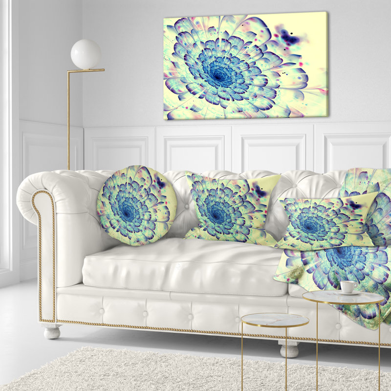  Coussin lombaire abstrait fleur fractal avec détails