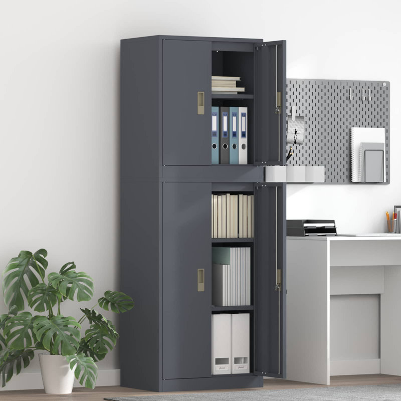 Storage Cabinet Steel Lockable, Anthracite