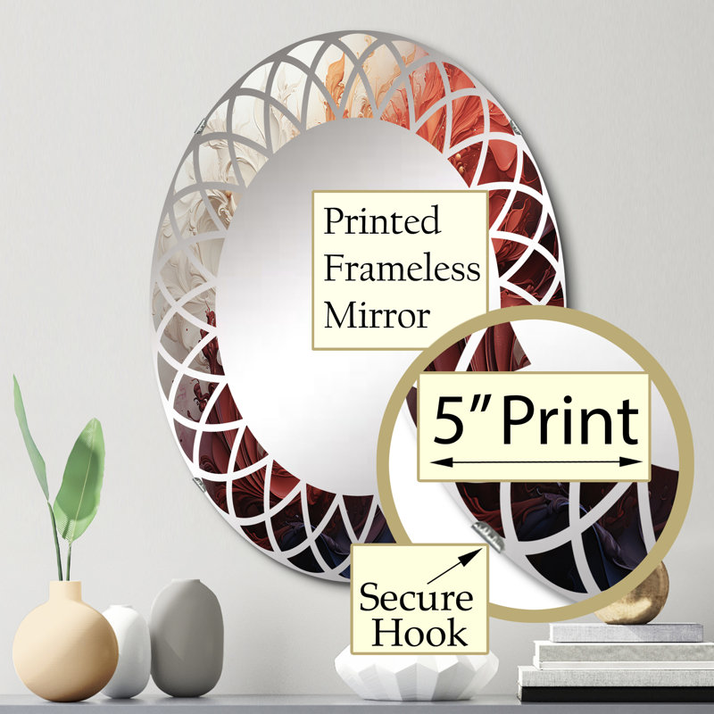 Willfredo - Miroir mural moderne ovale, 30 po x 20 po