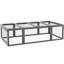 Cage à lapins spacieuse pour l'extérieur avec protection en fil galvanisé, fabrication grise et entrée verrouillable