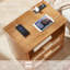 Table de chevet en rotin de 23 po avec station de charge, table de chevet en bois avec deux tiroirs et tablette ouverte, armoire de rangement bohémienne pour chambre à coucher et salon-2081779821