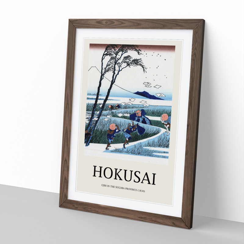 Ejiri In The Suruga Province by Katsushika Hokusai - Single Picture Frame Print, 36cm H x 27cm W x 2cm D, Walnut Framed