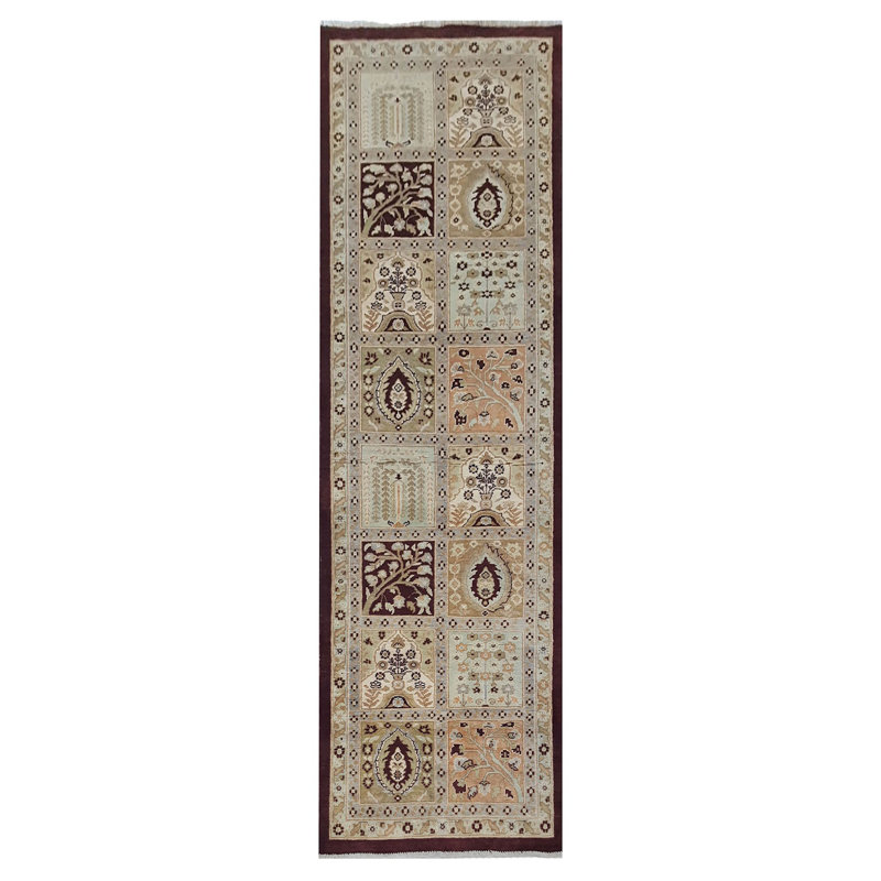 Daugherty Hand Knotted 3x9 Brown Runner