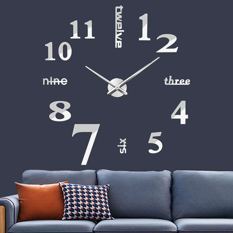 Très grande horloge murale Chockla, Argent