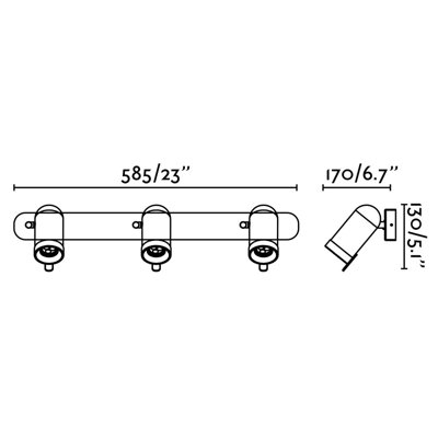 Hoskin 58.5cm 3 -Light Track Kit