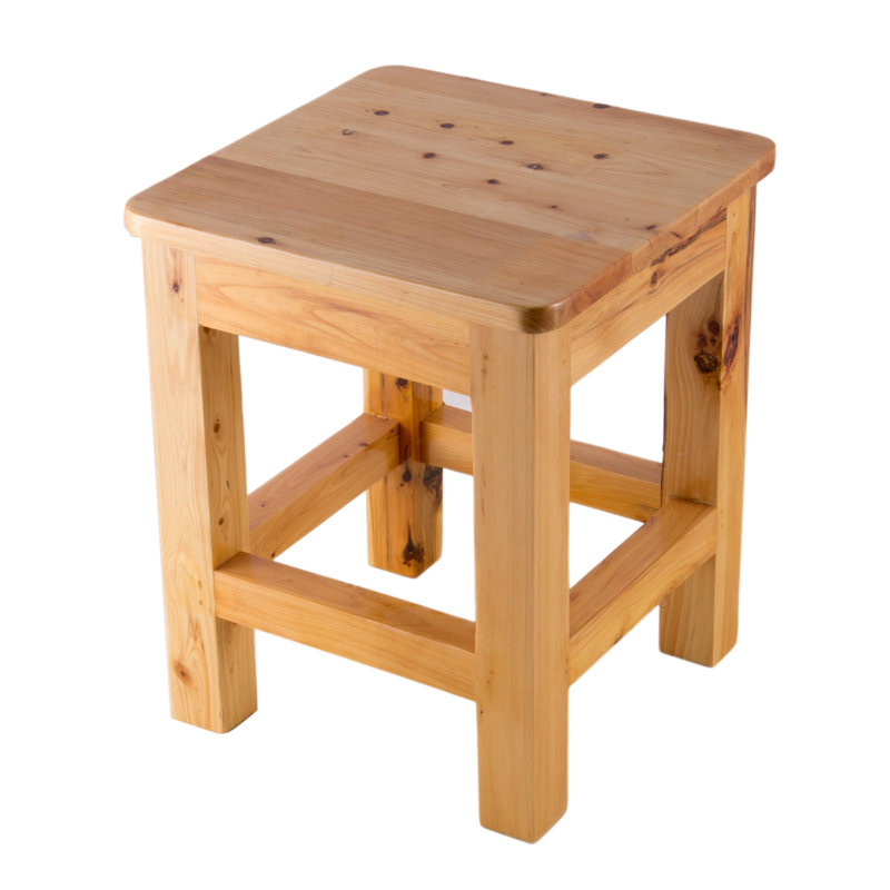 Tabouret d'appoint carré en bois