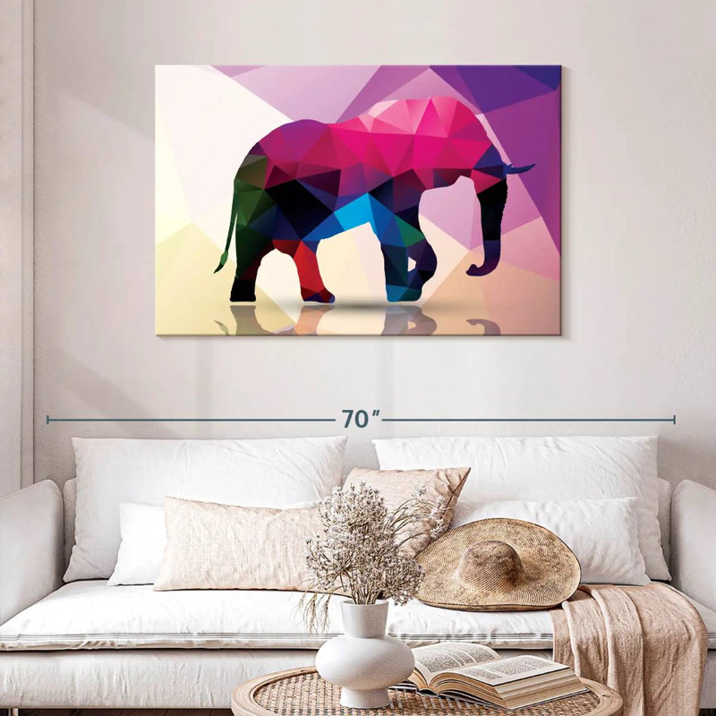 Brampt Geometric Elephant, 30" H x 45" W