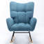 Chaise berçante en tissu doux et moelleux avec dossier à oreilles confortable et base en bois massif sécuritaire-1954194997
