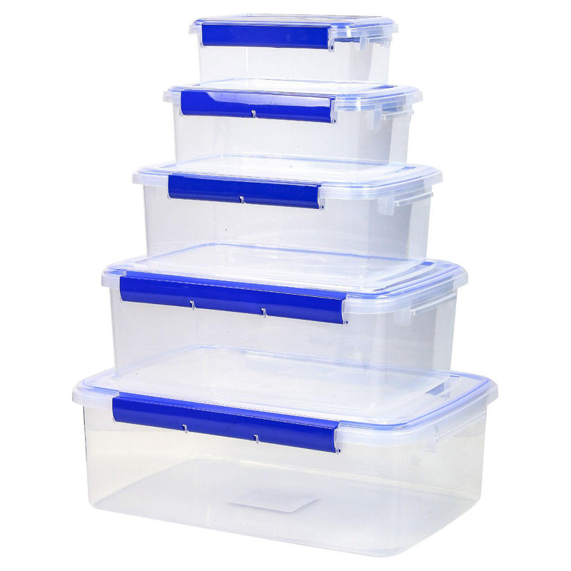 Plastic Kitchen Food Storage Containers With Lids - Ideal For Rice, Flour, Soups, Fruit & Meal Prep - Stackable, Leak-Proof Container With Snap Lock Lids