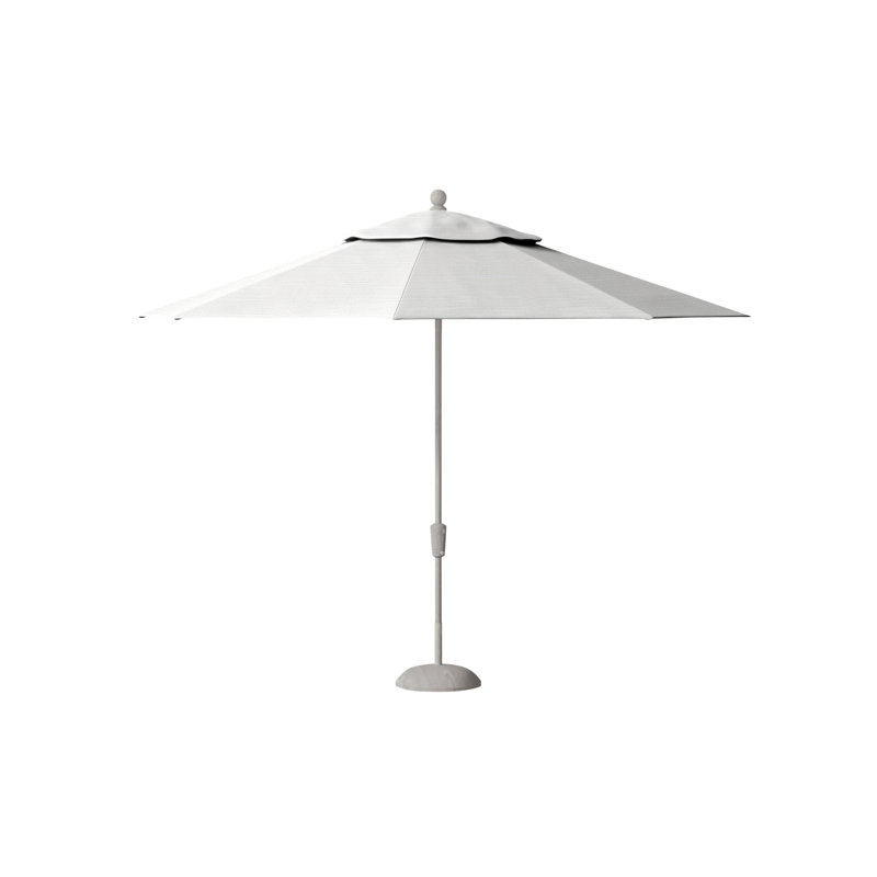 Parasol de marché octogonal à inclinaison automatique 108 po x 108 po Crank, Dentelle Rollo, Huître
