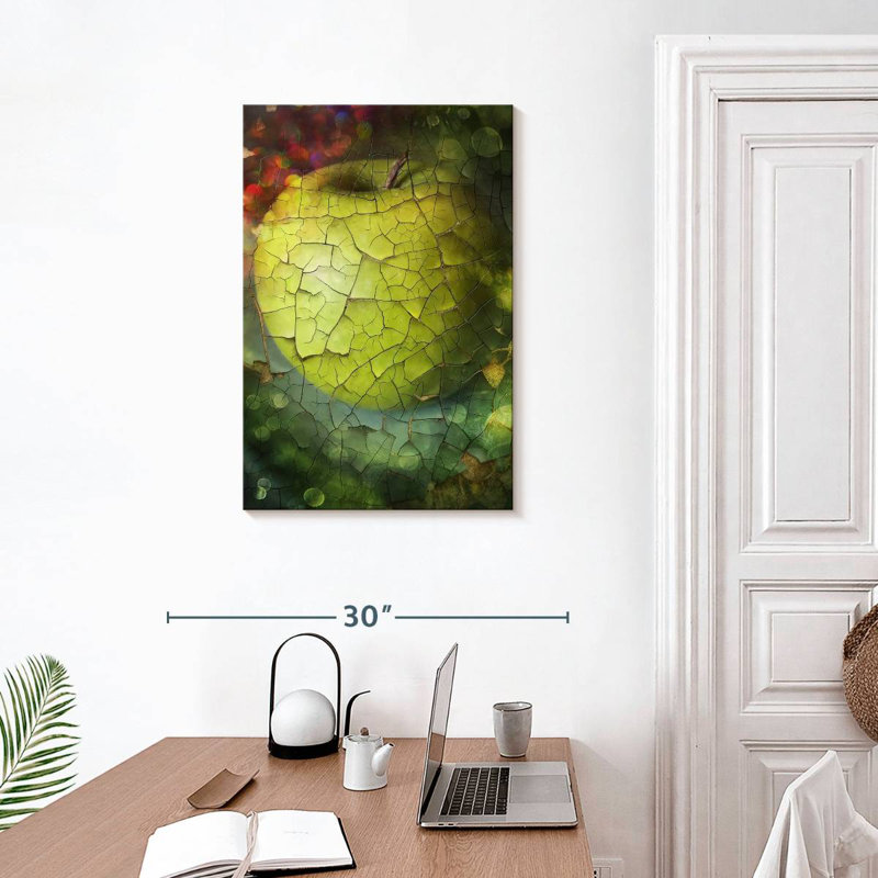 Yarlin Fragmented Green Apple, 30" H x 20" W
