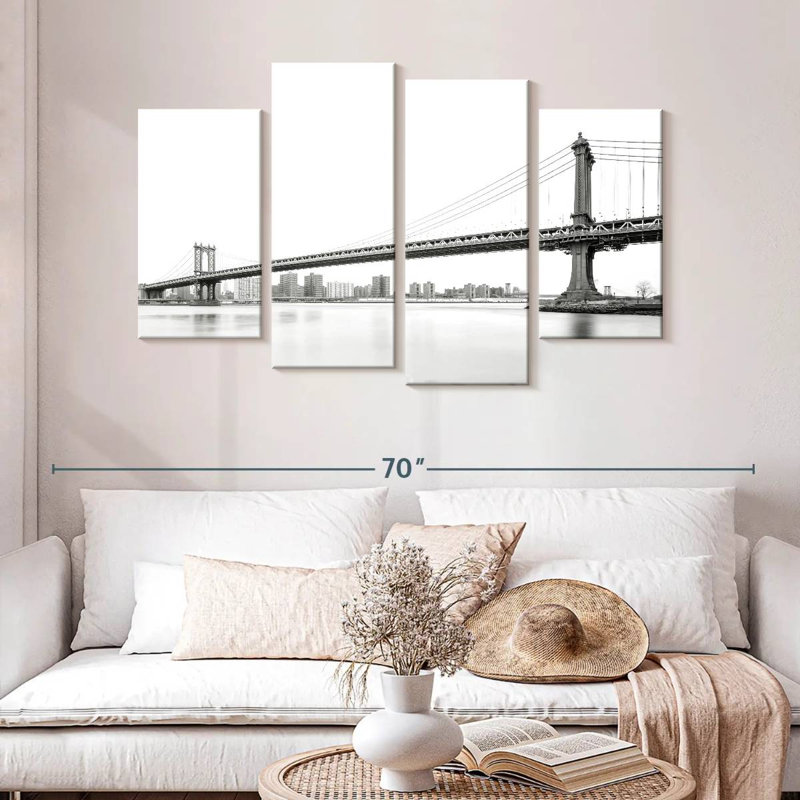 Lilie, pont monochrome de Manhattan, H 32 po x l 52 po