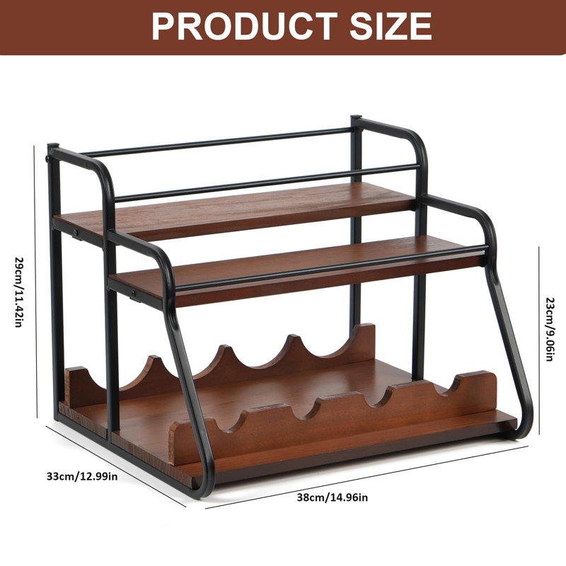 Liquor Bottle Display Shelf, Coffee Syrup Rack Organizer,Syrup Bottle Holder Stand, 3-Tier Syrup Rack For Countertop Or Tabletop Decor