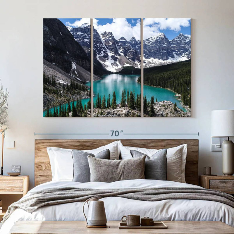 Lake Louise Landscape Wall Art, reproduction d'art sur toile, H 42 po x l 65 po x P 1,25 po