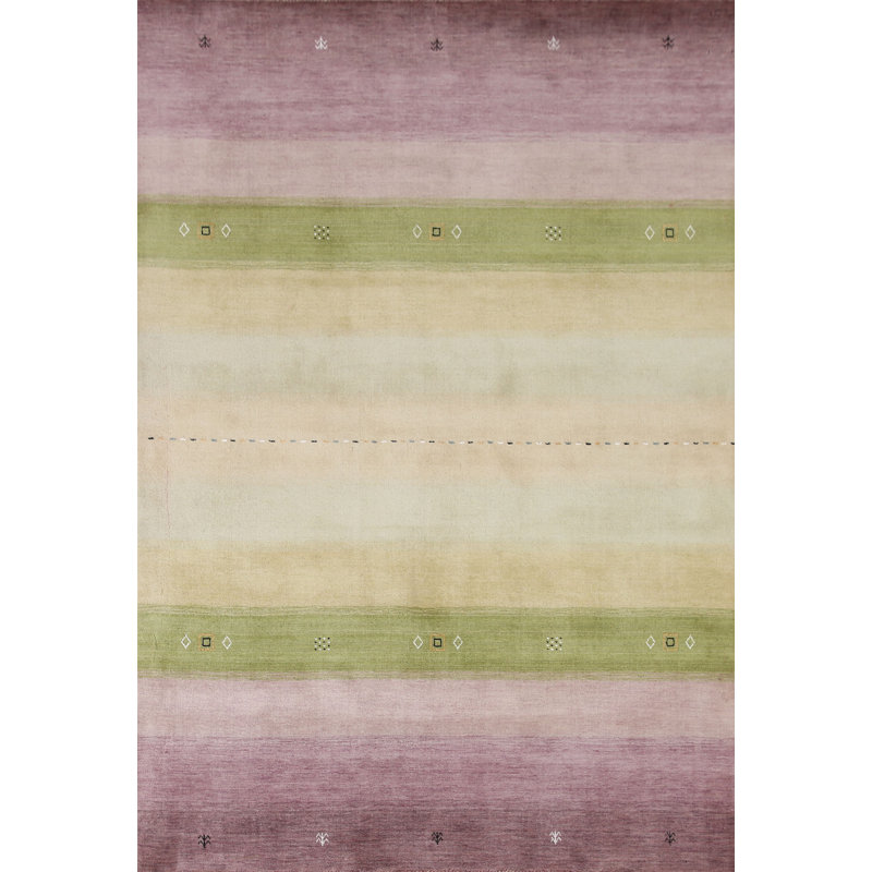 Tapis indien rayé Gabbeh 6 x 8