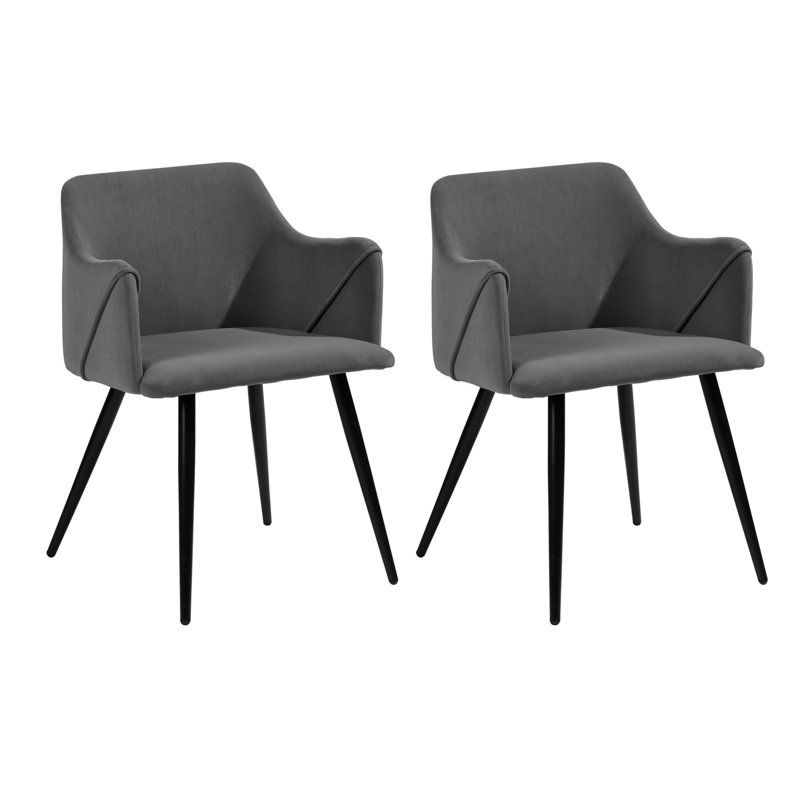Sofiya 45cm H Velvet Upholstered Armchair, Grey