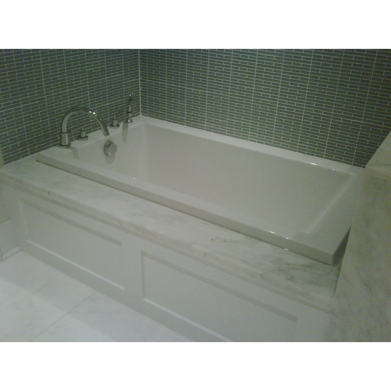 Lacey 66'' L Soaking Bathtub, White, Polished Brass