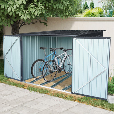 Metal Storage Bike Sheds with 4 Tracks