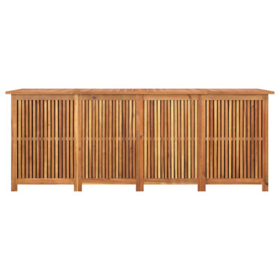 Rosalind Wheeler Damona 200 cm W Water Resistant Acacia Solid Wood Deck Box