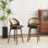 Tabouret de bar rotatif à structure en bois