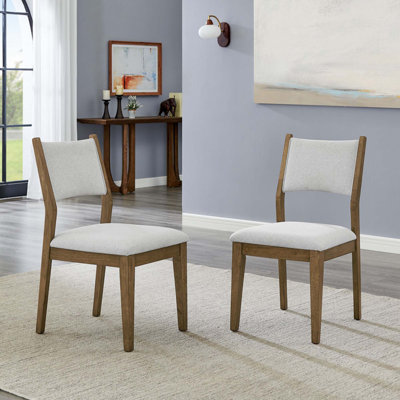 Ensemble de 2 chaises d'appoint en chêne noyer