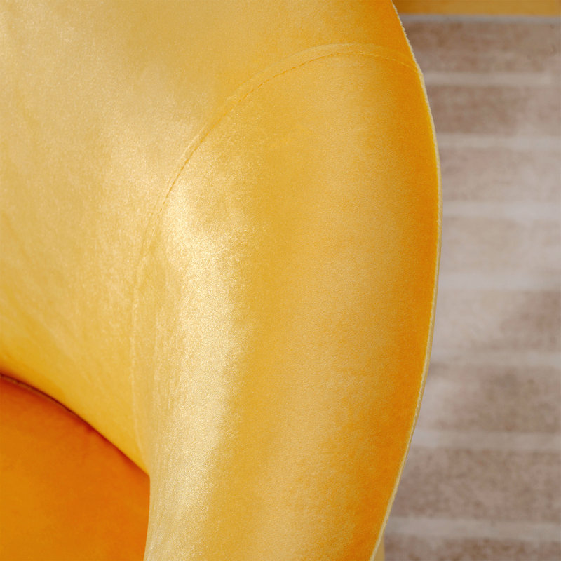 Fauteuil club décoratif en velours avec pieds en métal doré, design moderne