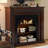 Nu-Brown + Black Solid Wood Freestanding Fireplace