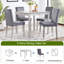 Ensemble de table de salle à manger 5 pièces, ensemble de table de cuisine avec une table carrée et 4 chaises rembourrées, table de salle à manger en bois avec décoration en cristal et ensemble de chaises pour la cuisine, la salle à manger, gris argenté