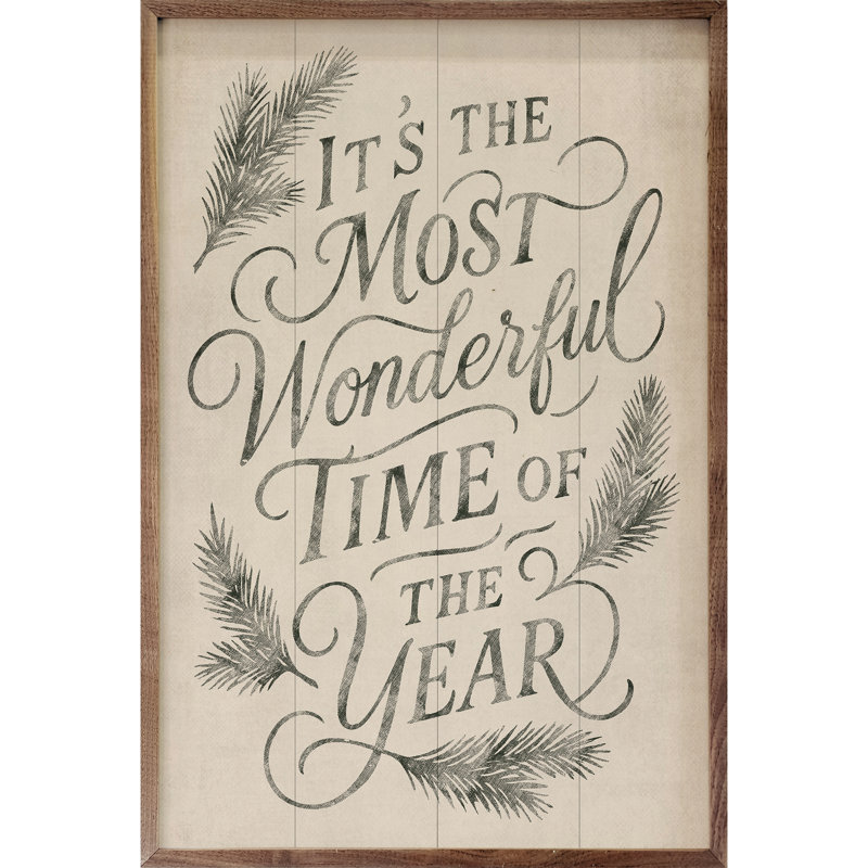 It's It's The Most Wonderful Time Pine, H 8 po x l 5 po, Blanc