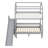 House-Shaped  Bunk Bed with Slide and Storage Staircase-1931042020